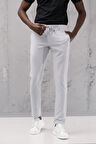 Beli Lastikli ve İplikli Armürlü Slimfit Pamuklu Likralı Jogger Pantolon
