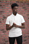 Regular Fit Likralı Kendinden Çizgili Polo Yaka T-Shirt