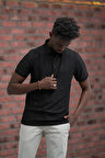 Regular Fit Likralı Kendinden Çizgili Polo Yaka T-Shirt