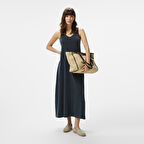 Nautica Kadın Siyah V Yaka Kolsuz Elbise