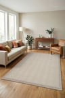 Çerçeveli Bohem Dokunuşlu Doğal Tonlarda Modern Sisal Bej - Krem Renk Halı