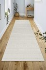 Modern Geometrik Tasarımlı Jüt Dokuma Loop Sisal Krem Renk Halı