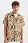 DeFacto Regular Fit Desenli Kısa Kollu Gömlek D4639AX24AUKH396