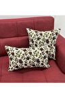 Çiçek Desenli Yastık Kılıfı Çift Taraflı Goblen Kumaş Kapalı Fermuarlı Kırlent