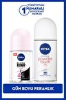 Nivea Kadın Roll-on Deodorant Powder Touch 50ml ve Mini Roll-on Black&WhiteClear 25ml, Bakımlı Koltuk Altı