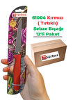Sürbisa 61004 Sebze Bıçağı Kırmızı Lz1 Koli (12 adet Tırtıklı )