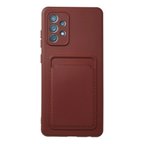 Samsung Galaxy A72 Kılıf Kelvin Kartvizitli Silikon - Bordo