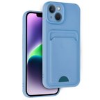 Apple İphone 14 Kılıf Kelvin Kartvizitli Silikon - Mavi