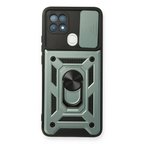 Oppo A15 Kılıf Pars Lens Yüzüklü Silikon - Yeşil