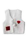 Kalpli Mini Cepli  El Örgüsü  Bebek Yeleği Beyaz