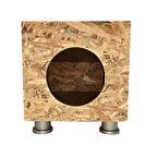 Reyo Kedi Evi Dış Ortam Uygun Ahşap Kedi Evi OSB Plastik Ayak 40x40x30 cm - CAT15