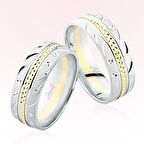 Harem Altın Beyaz Sarı Altın Alyans 6109