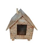 Reyo Kedi Evi Dış Ortam Uygun Ahşap Kedi Evi OSB 46x34x34 cm - CAT26