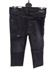 TAVŞAN NAKIŞLI TAŞ İŞLEMELİ JEANS KIZ PANTOLON