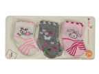 KIZ BEBEK 3'LÜ ASETATLI SOKET ÇORAP