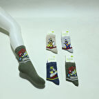 ERKEK ÇOCUK BATTEGA DESEN SOKET ÇORAP (4 ADET)