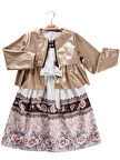 ÇİÇEK DESENLİ CEKETLİ KIZ ELBİSE