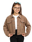 PAPATYA NAKIŞLI JEANS KIZ CEKET