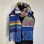 Çok Renkli, El Dokuması Atkı, Kilim Dokuması Yünlü Atkı, Tasarım, Şık Kaşkol, Moli Tasarım