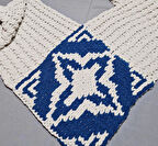 Krem Rengi, El Örgüsü kalın Kadife Puffy Panço, Tasarım, Hediyelik, Özel Panço, Moli Tasarım