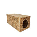 Reyo Kedi Evi Dış Ortam Uygun Ahşap Kedi Evi OSB 60x40x40 cm - CAT44