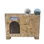 Reyo Kedi Evi Dış Ortam Uygun Ahşap Kedi Evi OSB 61x41x36 cm - CAT48