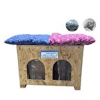 Reyo Kedi Evi Dış Ortam Uygun Ahşap Kedi Evi Double OSB Minderli 61x41x36 cm - CAT51M