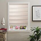 Hazır Hasır Bambu Zebra Stor Perde Kum Beji 90x200cm