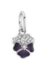 Koyu Mor Menekşe Charm | 925 Ayar Gümüş