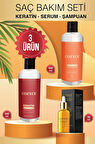 Cozyce Brezilya Fönü Keratin 500ML + Argan Saç Serumu30ML + ARGAN YAĞI & KERATİN Tuzsuz Şampuan 500 ML