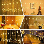 138 Led Sarı Yılbaşı Yıldızlı Işık Usb'li 3 Metre