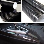 5D Siyah Ultra Parlak Karbon Folyo Hava Kanallı Koruma Jelatinli 152 CM X 20 CM