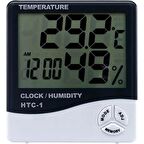 HTC-1 Dijital Termometre Sıcaklık Ve Nem Ölçer Masa Saati Alarm
