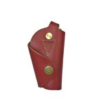 Hakiki Deri Avuç İçi Anahtarlık Kırmızı