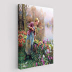 Akarsu Kenarındakı Rus Köylü Kızı Dekoratif Duvar Tablosu-6165