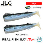 JLC Real Fish 13cm 18gr #01 Caballa Silikon Kuyruk (2 Adet)