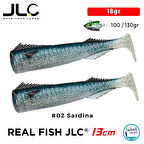 JLC Real Fish 13cm 18gr #02 Sardina Silikon Kuyruk (2 Adet)