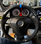 Bmw E60 Uyumlu Alkantra-Kristal Karbon Mavi Yüzüklü