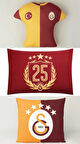 Taç Lisanslı Galatasaray Taraftar Yastık Kılıfı Kırlent 3`lü Set