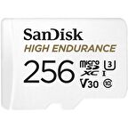 SanDisk High Endurance 256GB 100/40MB/s microSDXC C10 V30 Adaptörlü Hafıza Kartı SDSQQNR-256G-GN6IA