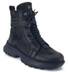 Mammamia 4395 Hakiki Deri Günlük Kadın Bot-Siyah Nubuk