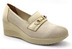 Venüs 2111514 Günlük Hakiki Deri Kadın Ayakkabı-Bej