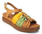 Venüs 2216412 Günlük Hakiki Deri Kadın Sandalet-Taba