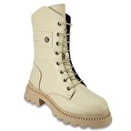 Albini 100024 Hakiki Deri Günlük Kadın Bot-Bej