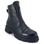 Albini 10041 Hakiki Deri Günlük Kadın Bot-Siyah