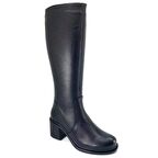 Venüs 1950912 Waterproof  Hakiki Deri Kadın Çizme-Siyah