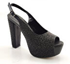 L&L 374 Günlük Kadın Topuklu Ayakkabı-Siyah