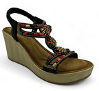 Guja 156,3 Günlük Taşlı Kadın Sandalet-Siyah