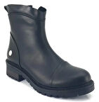 Mammamia 1400 Hakiki Deri Günlük Kadın Bot-Siyah