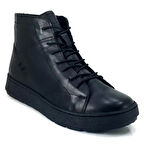 Mammamia 1905 Hakiki Deri Günlük Kadın Bot-Siyah